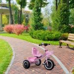 Tricikl sa neklizajućim rukohvatima, zvoncem i korpom, Pink, ECOTOYS - Слика 4