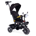 Tricikl za decu sa rotirajućim sedištem, gurajućim rukohvatom i tendom black, ECOTOYS - Слика 4