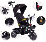 Tricikl za decu sa rotirajućim sedištem, gurajućim rukohvatom i tendom black, ECOTOYS - Слика 6
