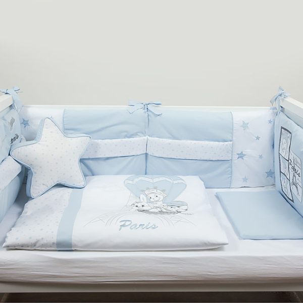 Posteljina "3 LITTLE FRIENDS IN PARIS" PLAVA