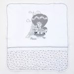 Pamučni prekrivač "3LITTLE FRIENDS IN PARIS" BELI