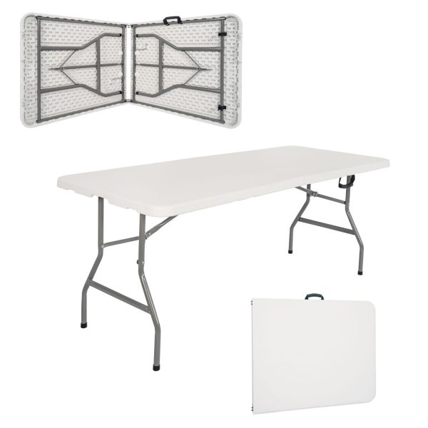 Sklopivi sto beli 180x74x74 cm