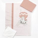 Posteljina navlaka "3 LITTLE FRIENDS IN PARIS" PUDER ROZE