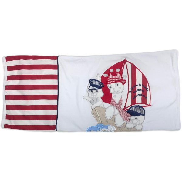 Pamuk prekrivač        "3 drugara na moru" CRVENI