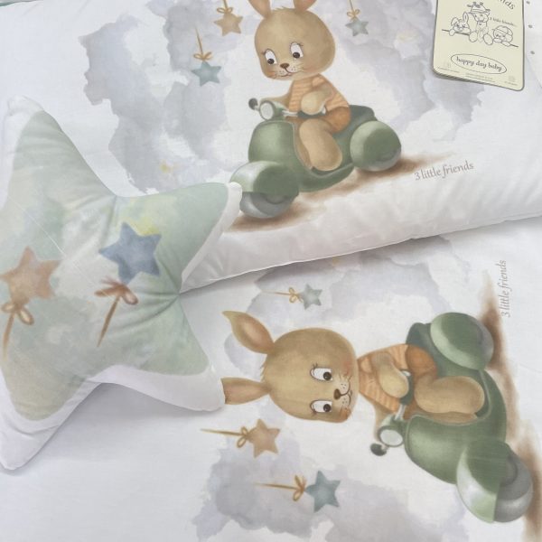 Posteljina "Zeka na motoru" mint