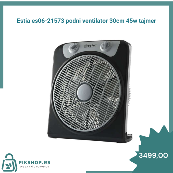 Estia es06-21573 podni ventilator 30cm 45w tajmer