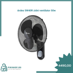 Ardes 5w40r zidni ventilator 50w sa daljinskim upravljačem I tajmerom crni