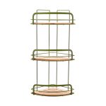 Estia es02-14865 ugaona polica za kupatilo 3 nivoa maslinasta