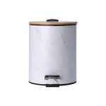 Estia es02-22020 kanta za otpatke metal bambus sa pedalom 5l mermer bela - Слика 4