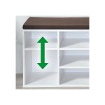 Kesper ksp15910 drveni cipelarnik beli sa jastukom za sedenje 103,5x48x29,5cm - Слика 2