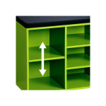 Kesper ksp15982 drveni cipelarnik zeleni sa jastukom za sedenje 103,5x48x29,5cm - Слика 2