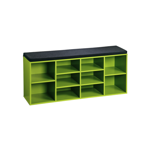 Kesper ksp15982 drveni cipelarnik zeleni sa jastukom za sedenje 103,5x48x29,5cm