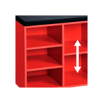 Kesper ksp15983 drveni cipelarnik crveni sa jastukom za sedenje 103,5x48x29,5cm - Слика 2