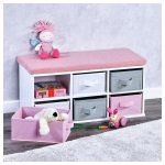 Kesper ksp17739 dečija klupa kesper sa fiokama  33x68x29,5cm belo roza