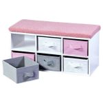 Kesper ksp17739 dečija klupa kesper sa fiokama  33x68x29,5cm belo roza - Слика 2