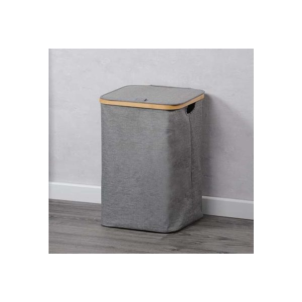 Kesper ksp19599 korpa za prljavi veš sa bambus okvirom siva 50cm