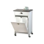 Kesper ksp25527 višenamenski ormarić sa točkićima sa 2 kante za otpatke beli - Слика 3