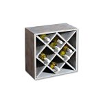 Kesper ksp69246 polica za vino sivo drvo 20 boca 50x50x25cm
