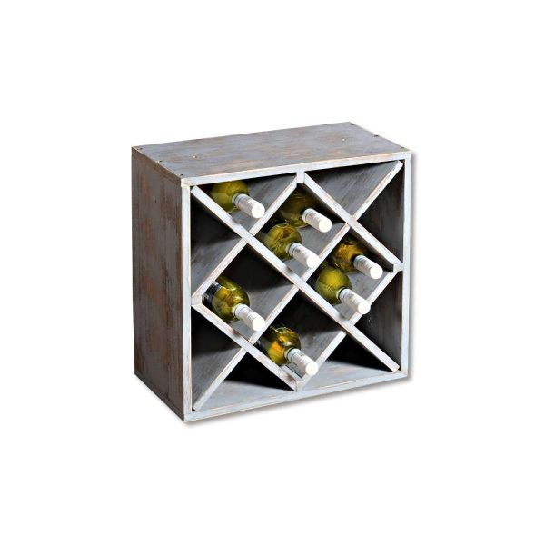 Kesper ksp69246 polica za vino sivo drvo 20 boca 50x50x25cm