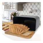 Maestro mr1770bl kutija za hleb 35x21x21cm drvo-metal crna