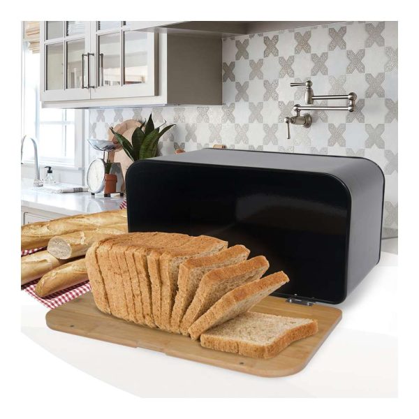 Maestro mr1770bl kutija za hleb 35x21x21cm drvo-metal crna