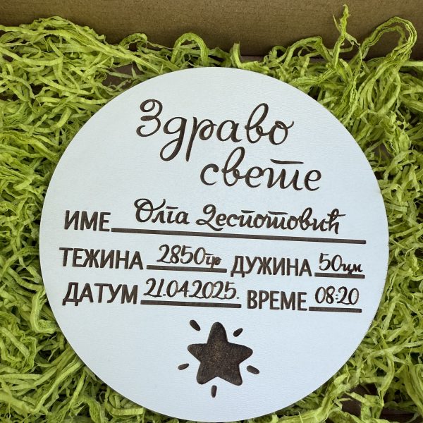 Bele kartice za fotografisanje Zdravo svete