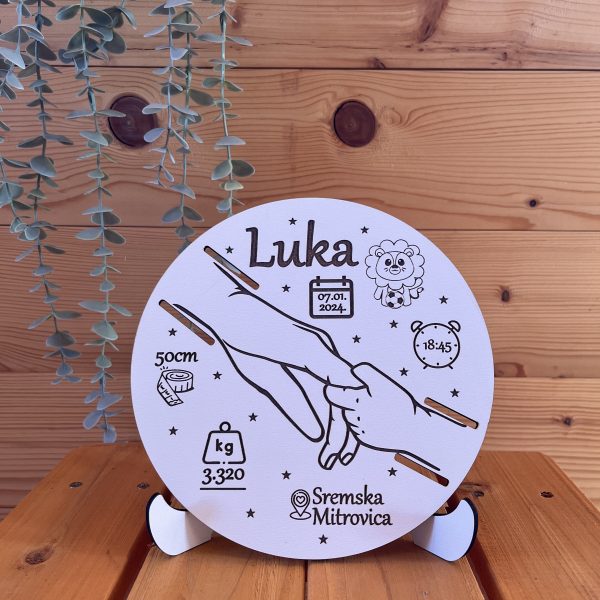 Stalak za narukvice iz porodilišta sa persnolazacijom 1