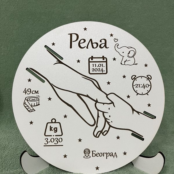 Stalak za narukvice iz porodilišta sa persnolazacijom 3