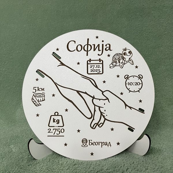 Stalak za narukvice iz porodilišta sa persnolazacijom 5