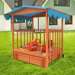 Drveni peskarnik sa nadstrešnicom i fiokom - Слика 5