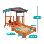 Drveni peskarnik sa nadstrešnicom i fiokom - Слика 7