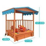 Drveni peskarnik sa nadstrešnicom i fiokom - Слика 8