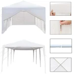 Paviljon Tenda 9x3m Bela Sa Stranicama - Слика 2
