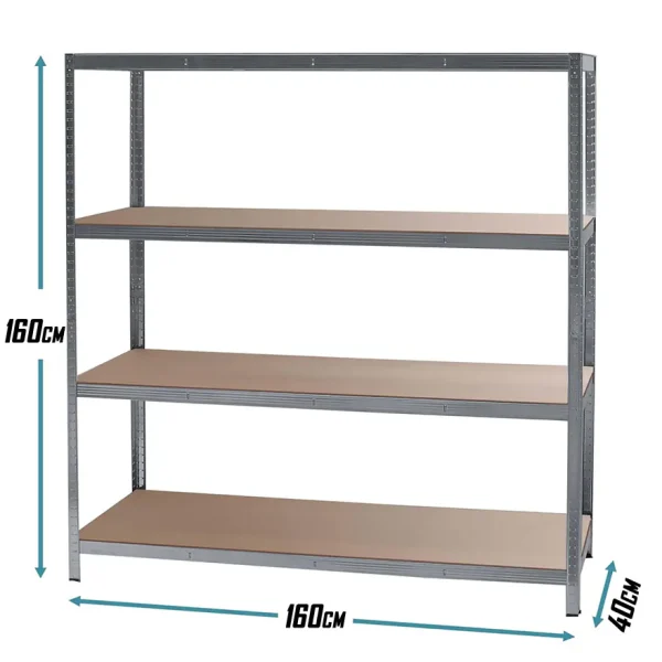 SuperHome 160x160x40cm 4x175kg Metalna Montažna Polica