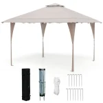 Gazebo paviljon sa mehanizmom 4x4m Bež
