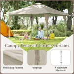 Gazebo paviljon sa mehanizmom 4x4m Bež - Слика 2