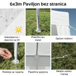 Paviljon 6x3m Bez Stranica 3x6x2,55m - Слика 4