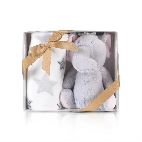 Cangaroo Bebi ćebe sa igračkom Little Elephant 90×75 cm – Grey