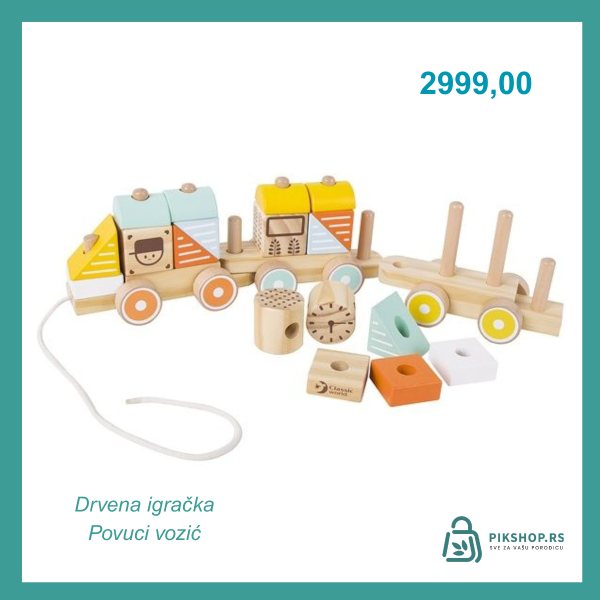 Drvena igračka Povuci Vozić