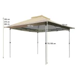 Gazebo paviljon sa mehanizmom 350x350cm Braon - Слика 4