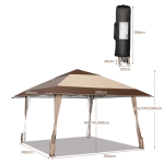 Gazebo paviljon sa mehanizmom 390x390cm Bež - Слика 3