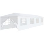Paviljon Tenda 9x3m Bela Sa Stranicama
