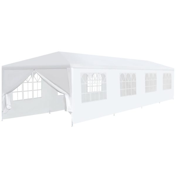 Paviljon Tenda 9x3m Bela Sa Stranicama