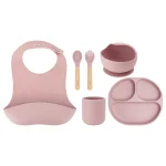 MoMi Ami silikonski set za hranjenje Pink - Слика 12