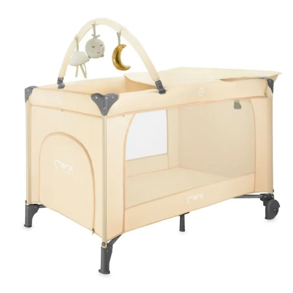 MoMi Belove Plus prenosivi krevetac za bebe Beige 2 Nivoa