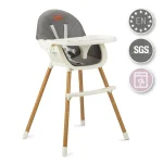 MoMi Flovi stolica za hranjenje bebe Grey White, 6m+ - Слика 7