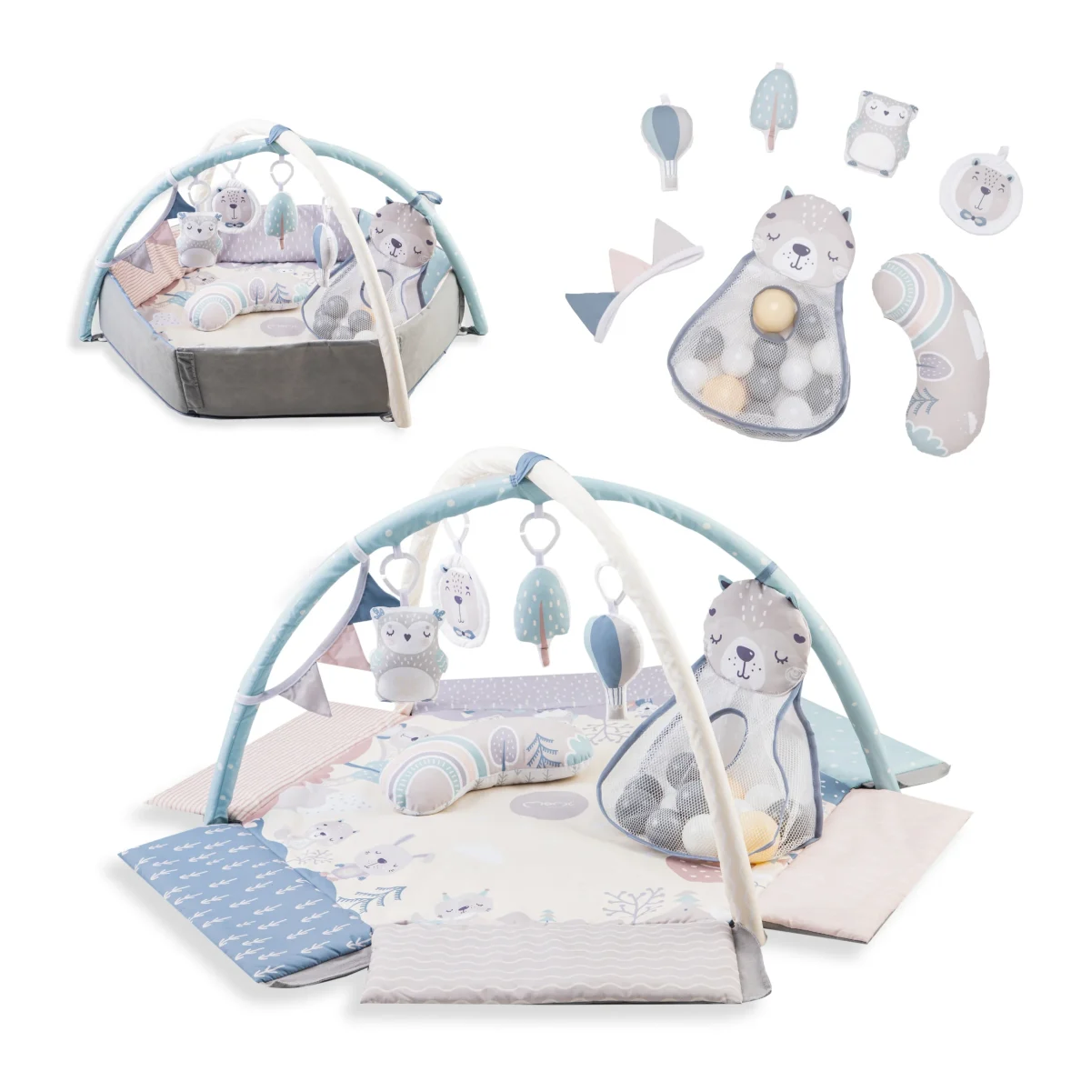 MoMi podloga za igru sa gimnastikom i lopticama Pastel - Слика 10