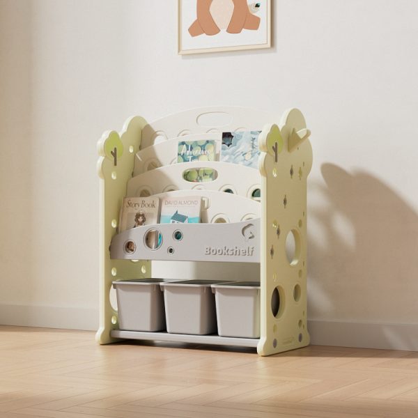 Polica za knjige i igračke "Drvce" - Svetlo zelena boja
