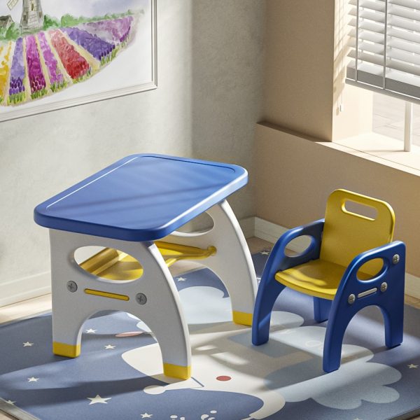 Komplet: sto + stolica za decu Teget / žuta