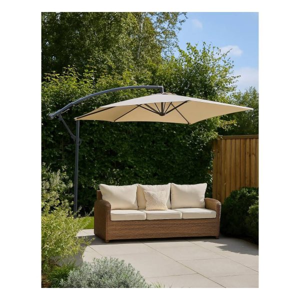 Viseći aluminijumski suncobran 300 cm bež